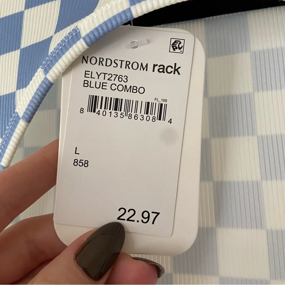 Elodie Checkered Cutout Top - Picture 6 of 6